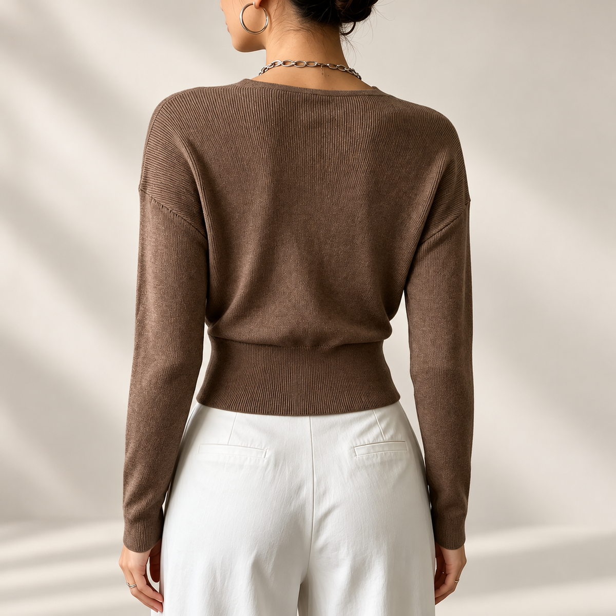 Marlow Women’s 100% Viscose Wrap-Front V-Neck Sweater