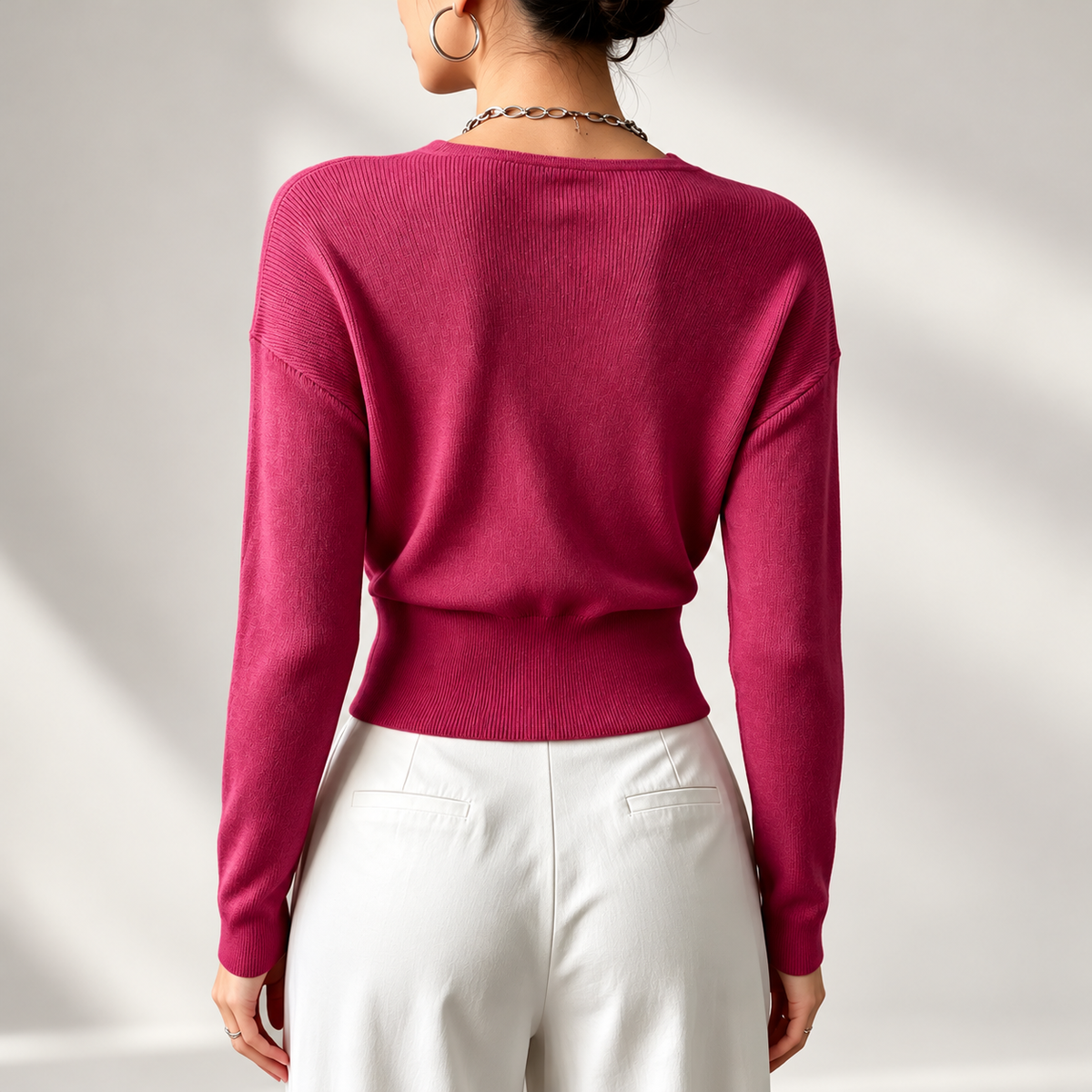 Marlow Women’s 100% Viscose Wrap-Front V-Neck Sweater