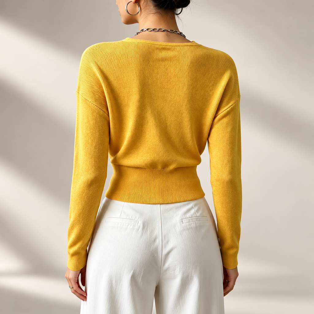 Marlow Women’s 100% Viscose Wrap-Front V-Neck Sweater