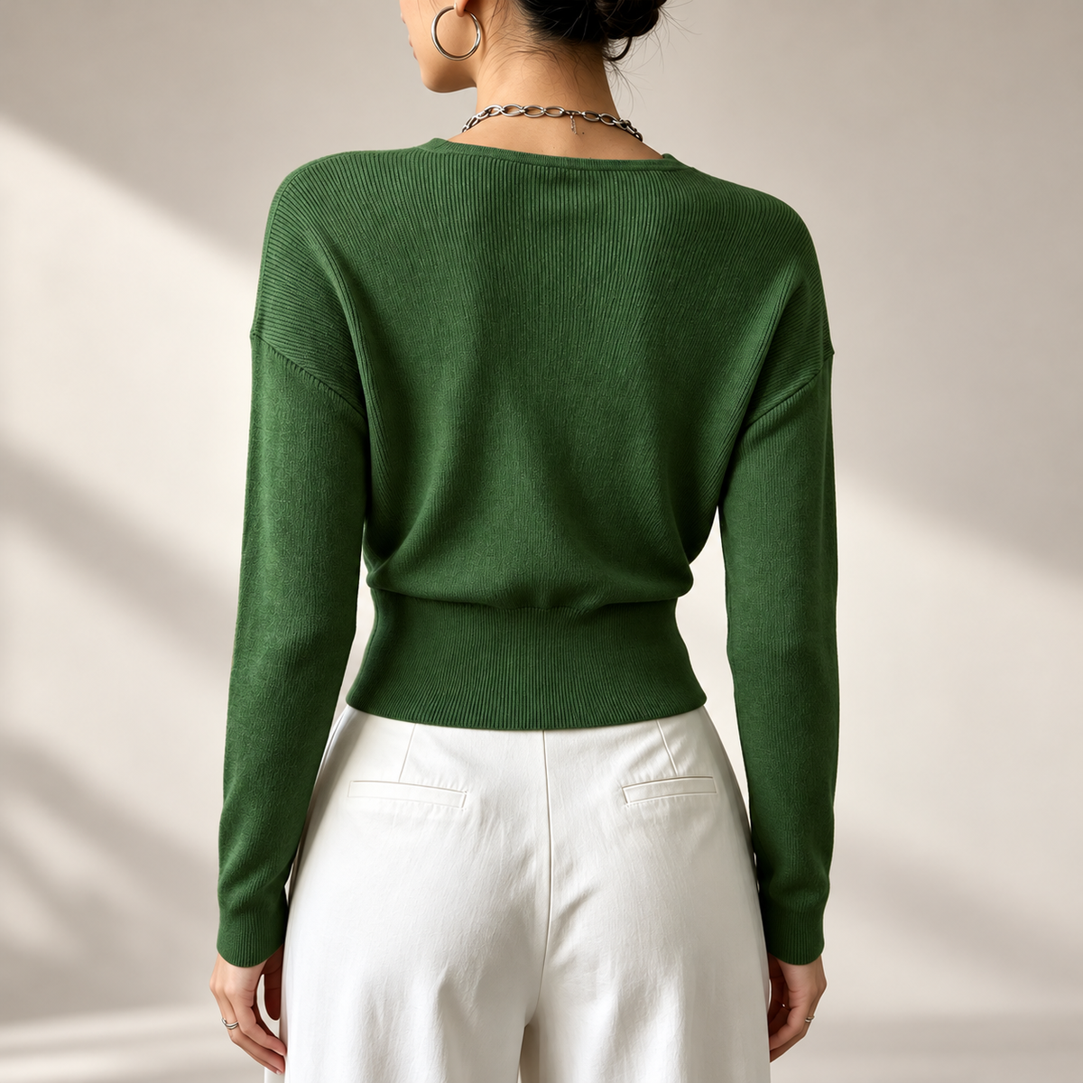 Marlow Women’s 100% Viscose Wrap-Front V-Neck Sweater