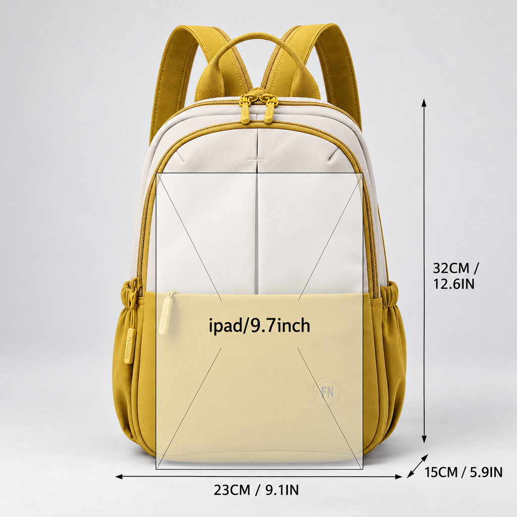 Serafina Two-Tone Everyday Backpack with Front Pocket