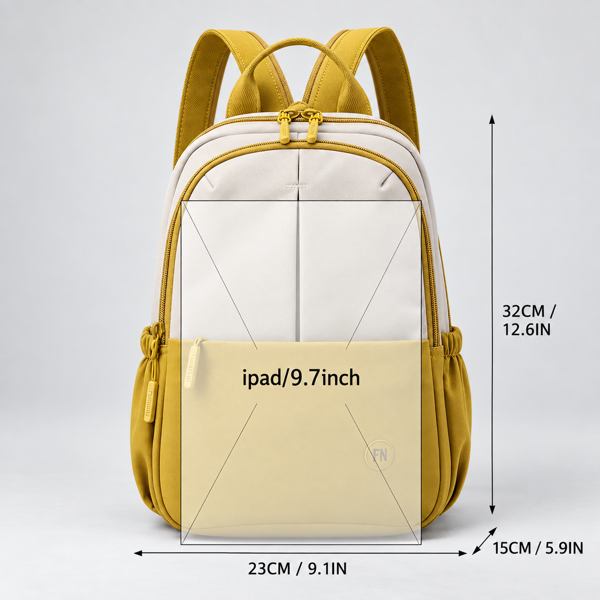 Serafina Two-Tone Everyday Backpack with Front Pocket