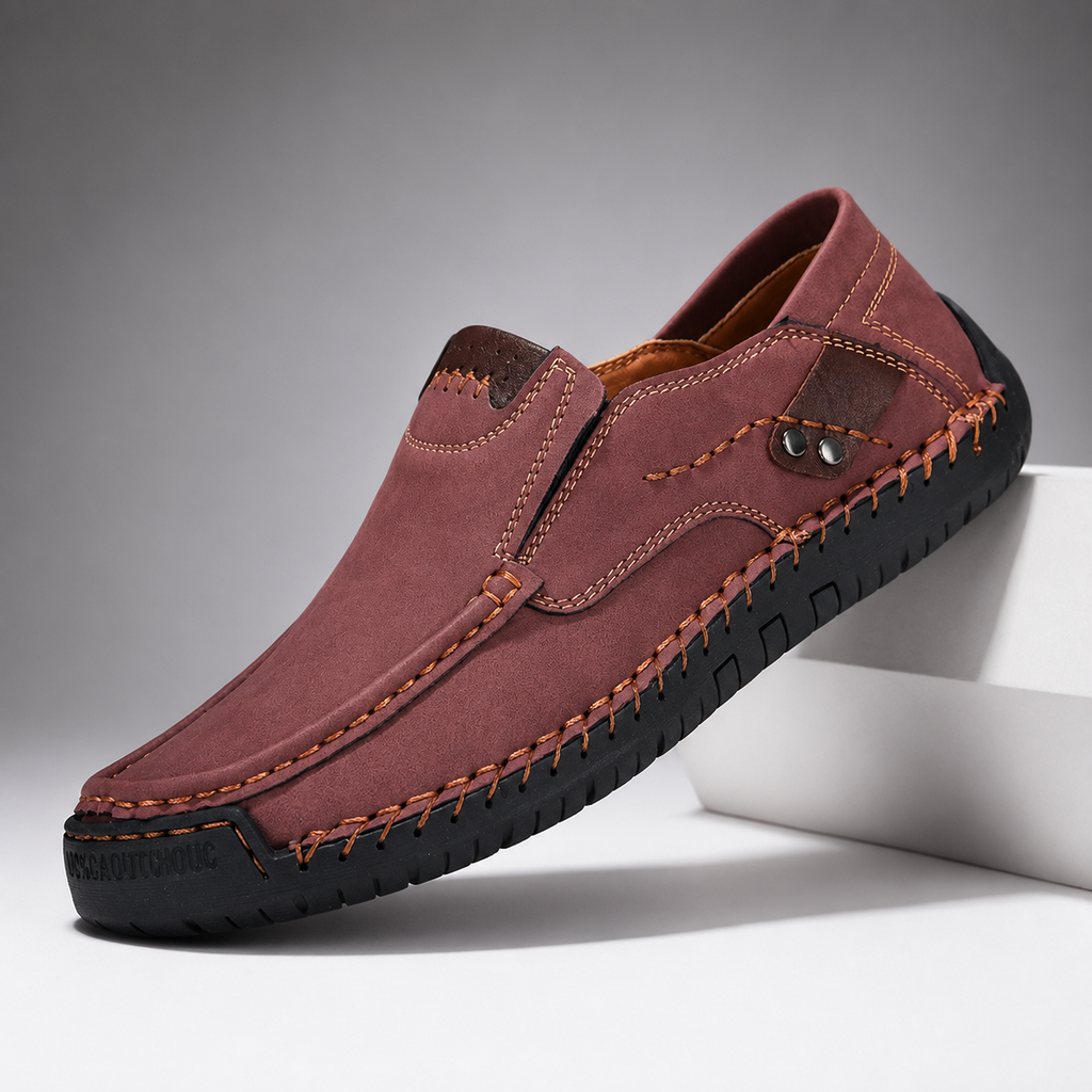Thomas Casual Slip-On Loafers with Hand-Stitched Detail and Flexible Sole