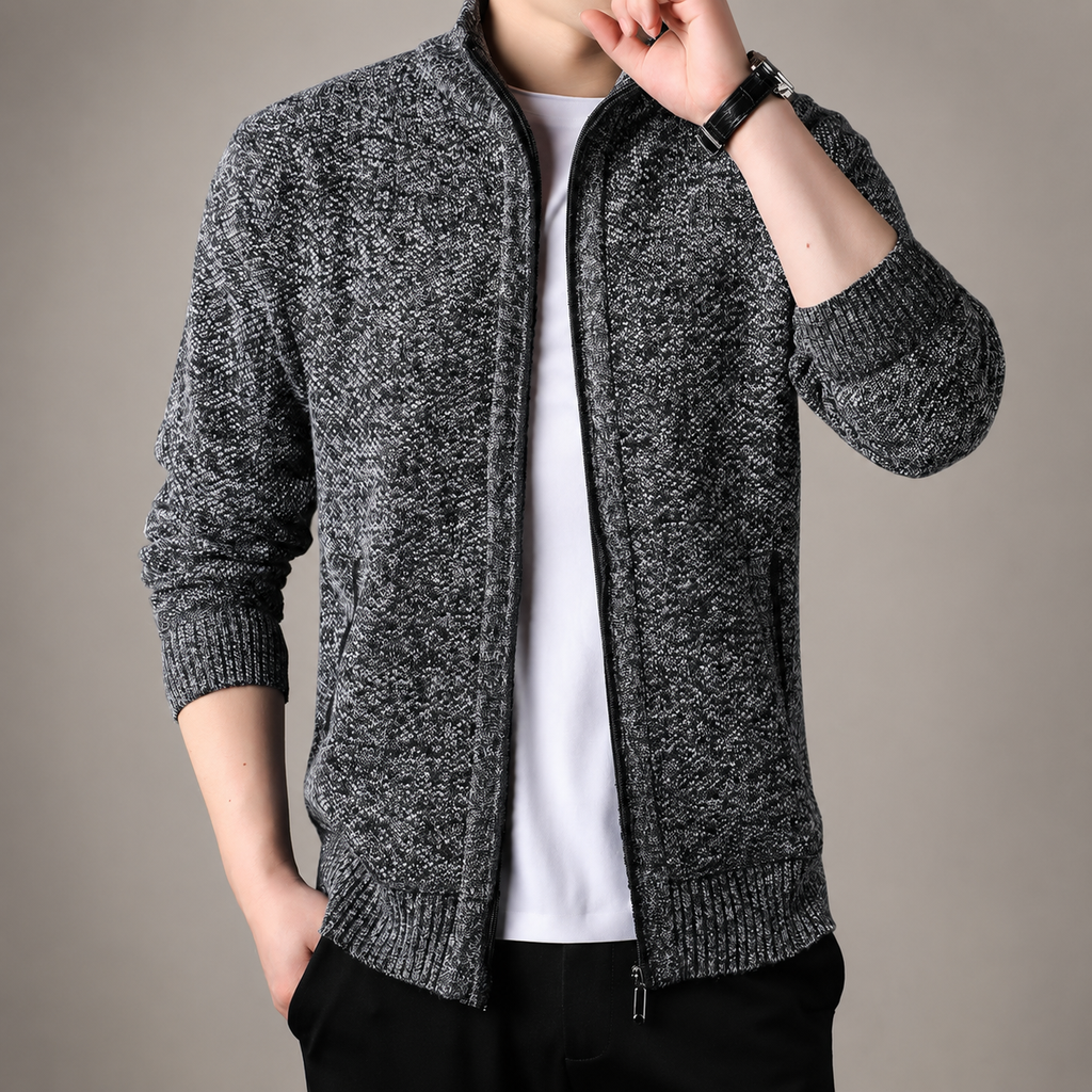 Trevor Men’s Textured Full-Zip Knit Cardigan