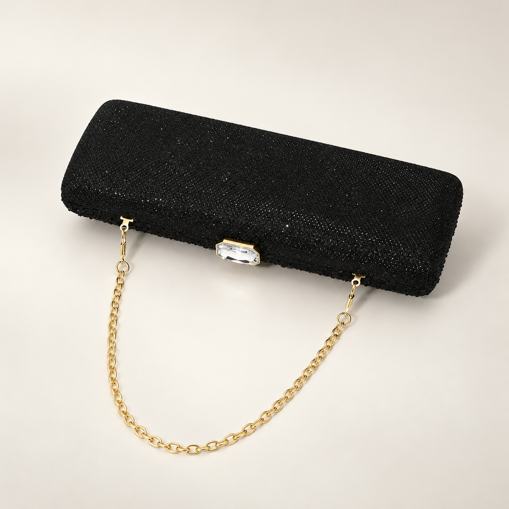 Amélie Crystal Evening Clutch with Jewel Top Clasp