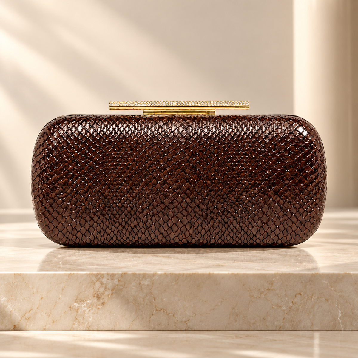 Gianna Women's Snakeskin-Textured Evening Clutch Bag