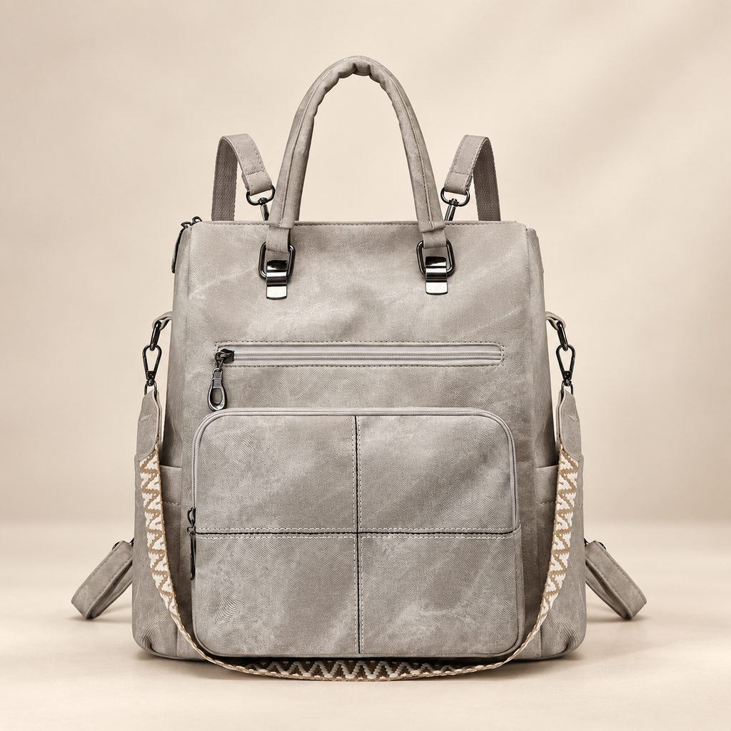 Harper Convertible Multi-Pocket Backpack Tote with Top Handles & Shoulder Strap