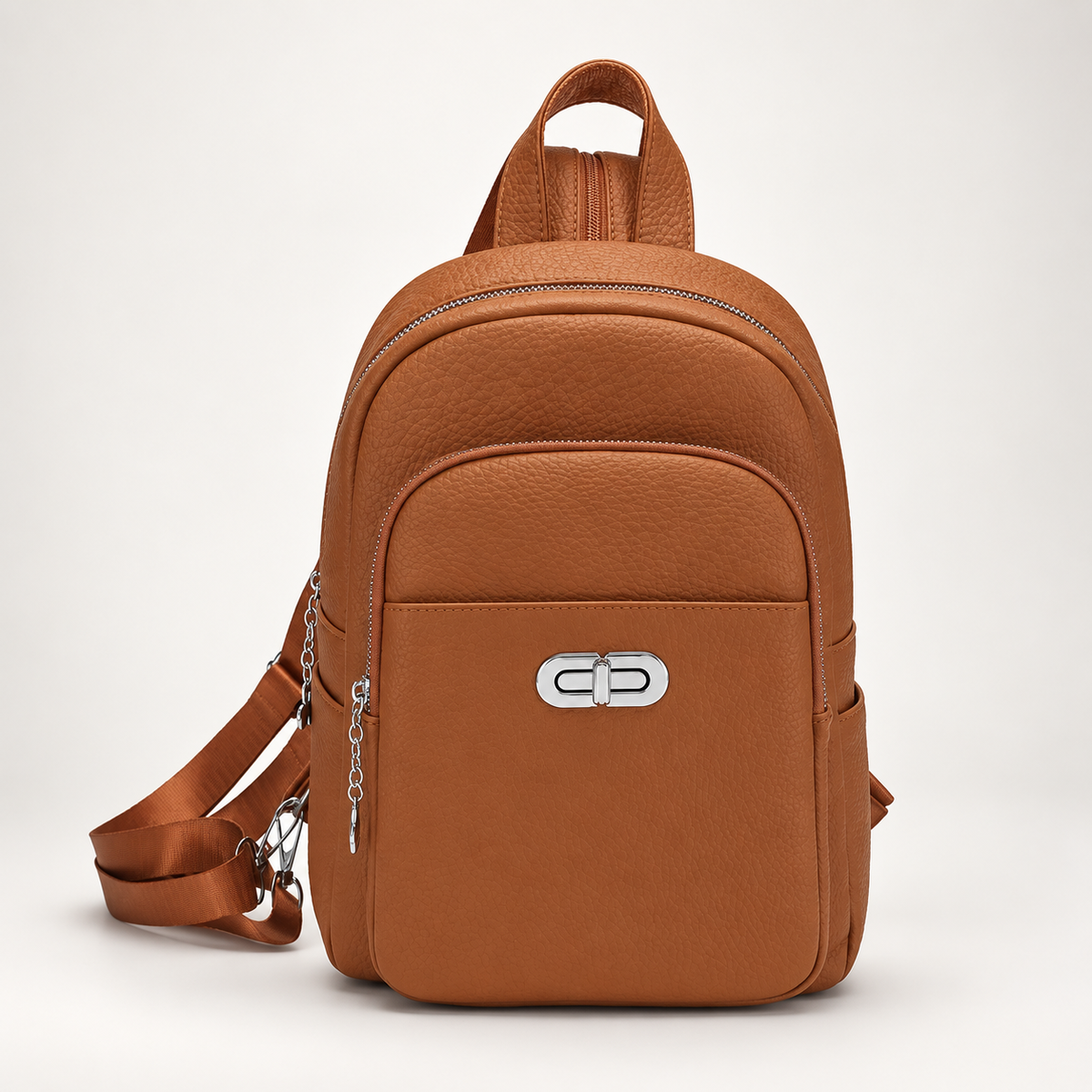 Genevieve Pebbled Everyday Backpack with Front Pocket