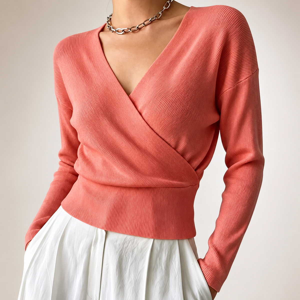 Marlow Women’s Wrap-Front V-Neck Sweater