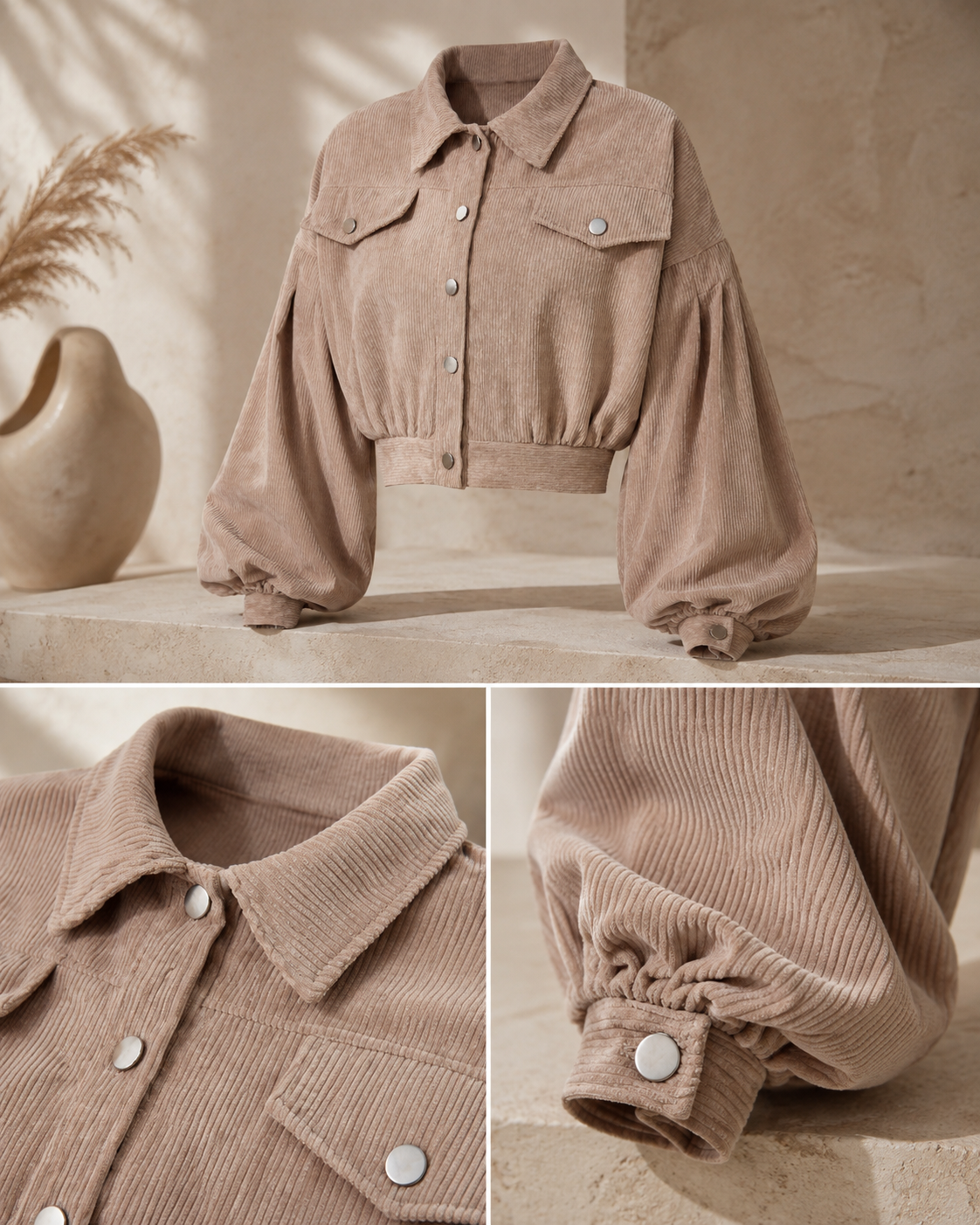 Reagan Cropped Corduroy Jacket