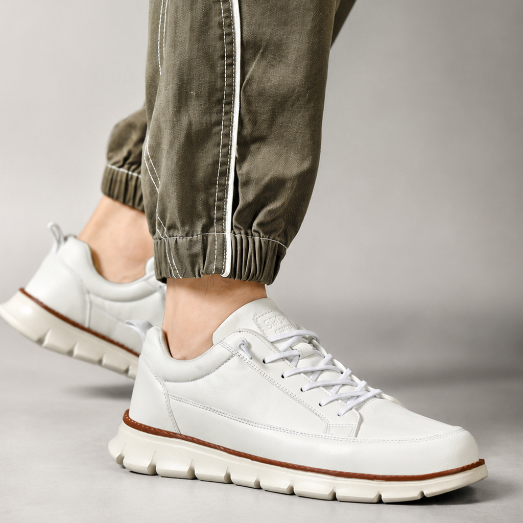 Logan Men’s Lace-Up Casual Walking Sneakers with Flexible Sole