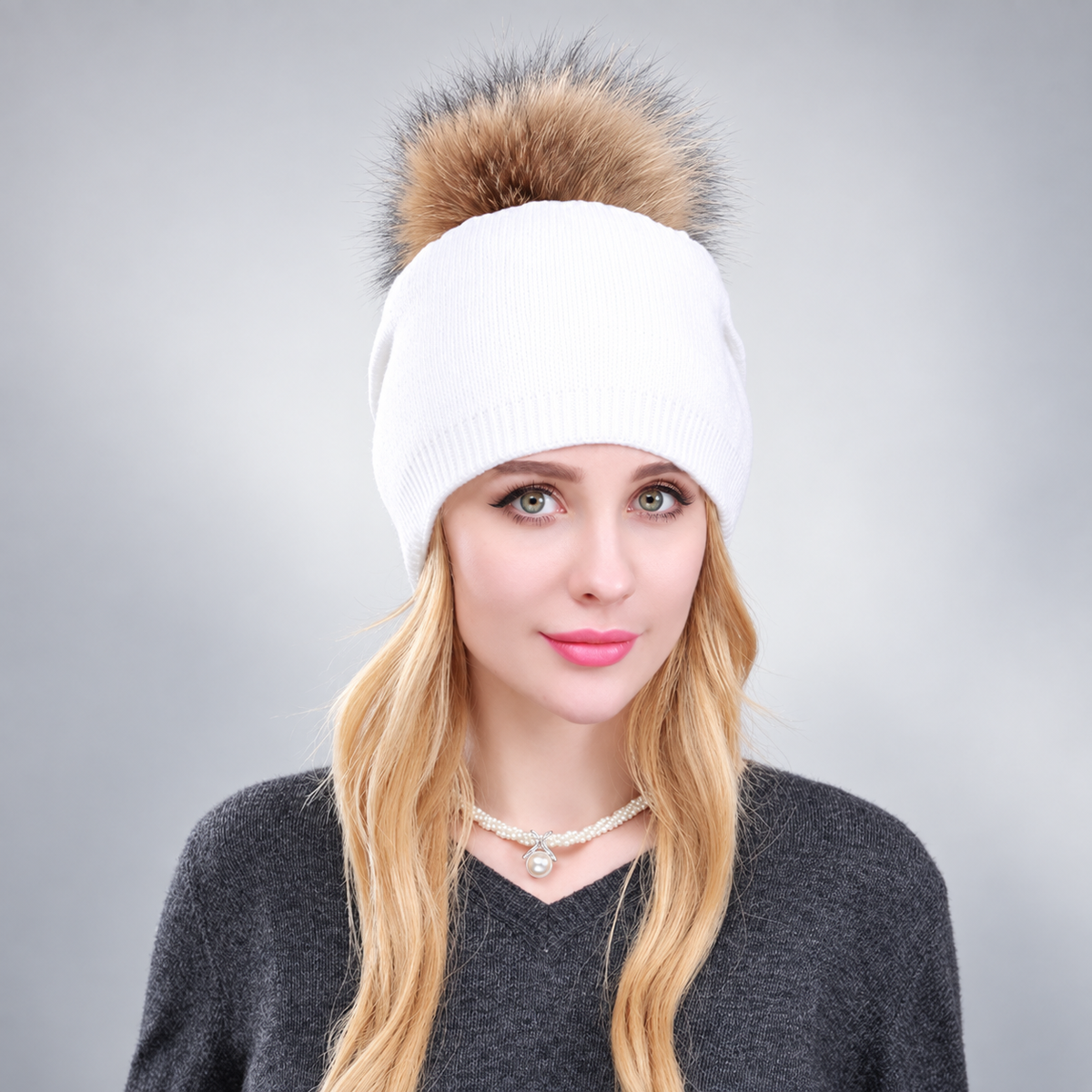 Elena Women’s Knit Pom-Pom Beanie – Soft Winter Hat