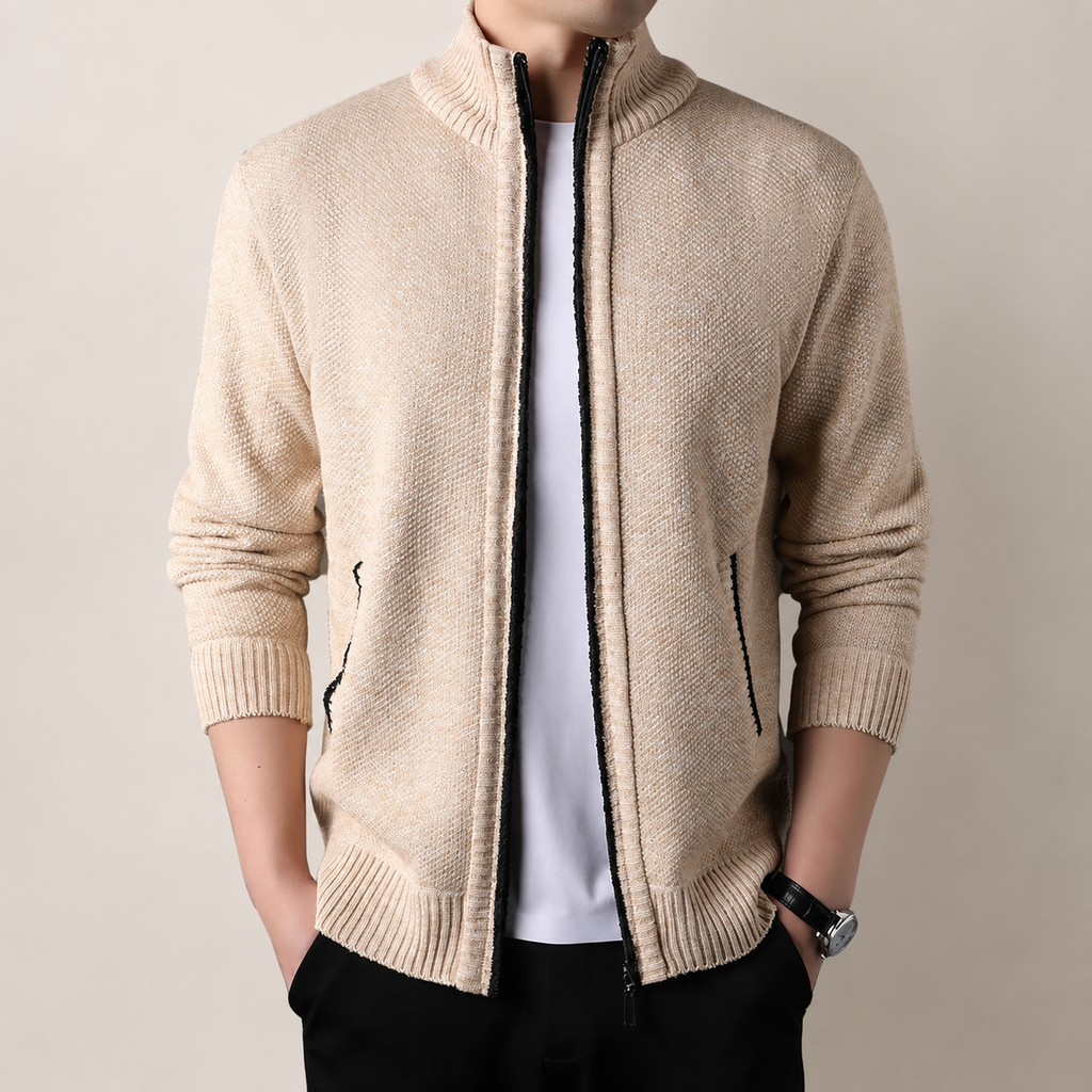 Trevor Men’s Textured Full-Zip Knit Cardigan