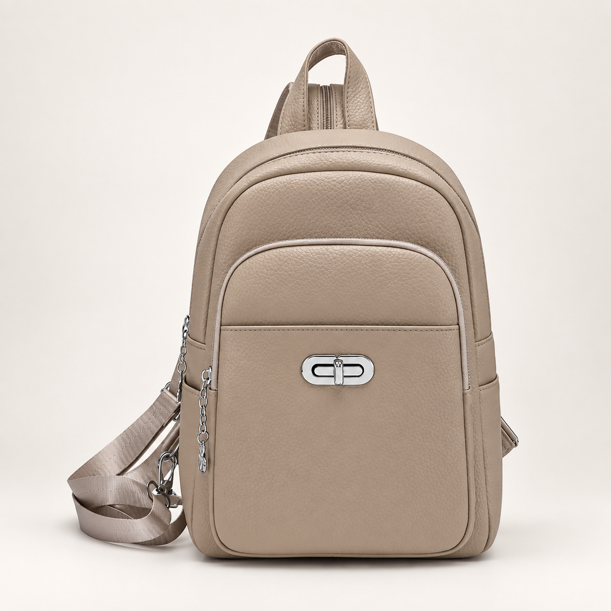 Genevieve Pebbled Everyday Backpack with Front Pocket