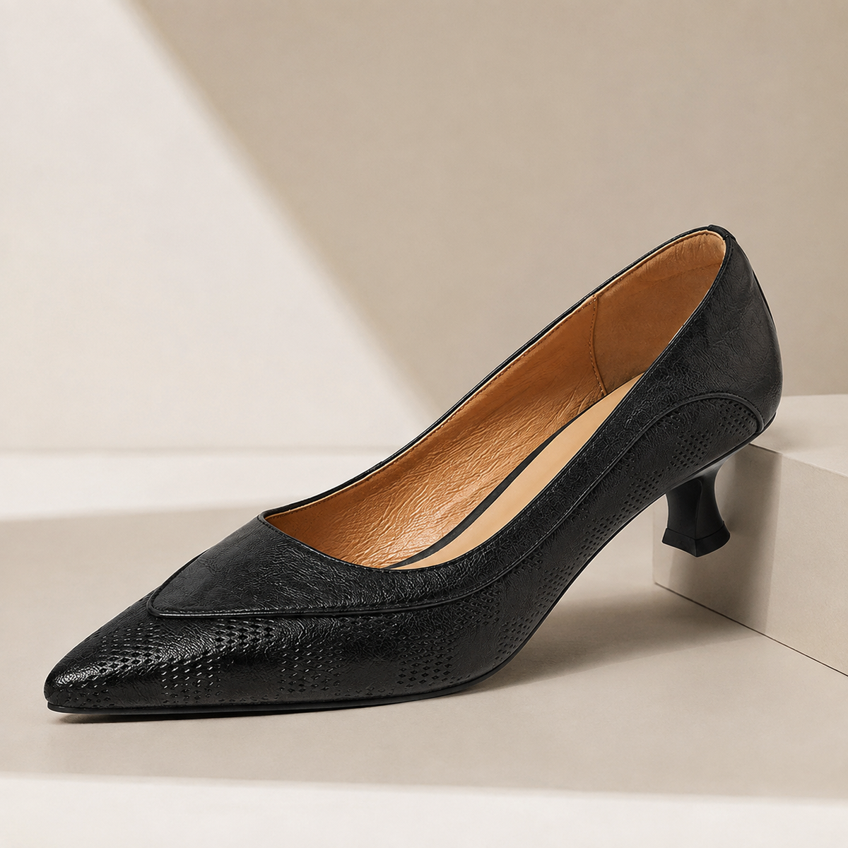 Whitney Women’s Genuine Leather Pointed-Toe Pumps