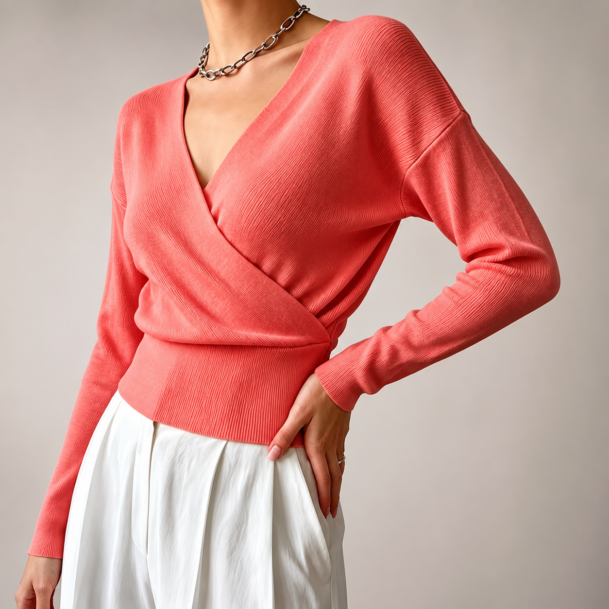 Marlow Women’s Wrap-Front V-Neck Sweater