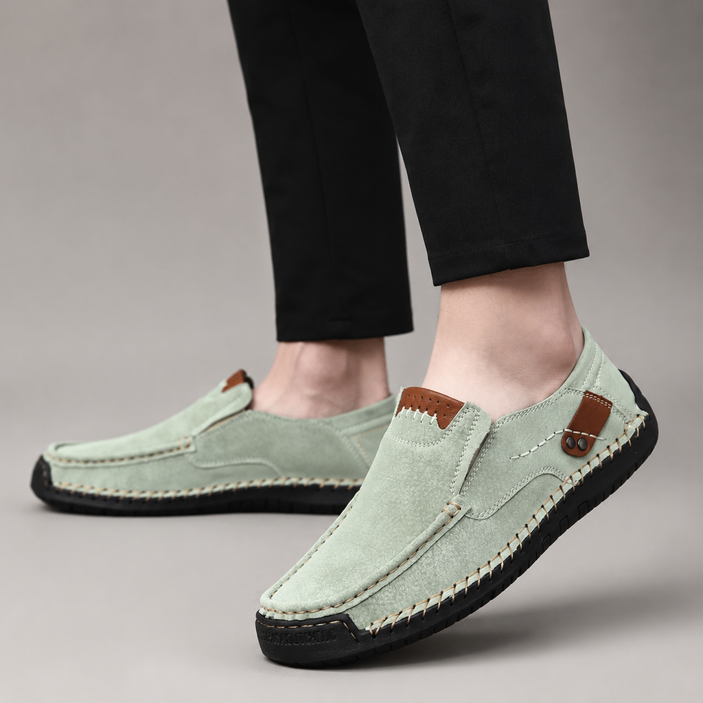 Thomas Casual Slip-On Loafers with Hand-Stitched Detail and Flexible Sole