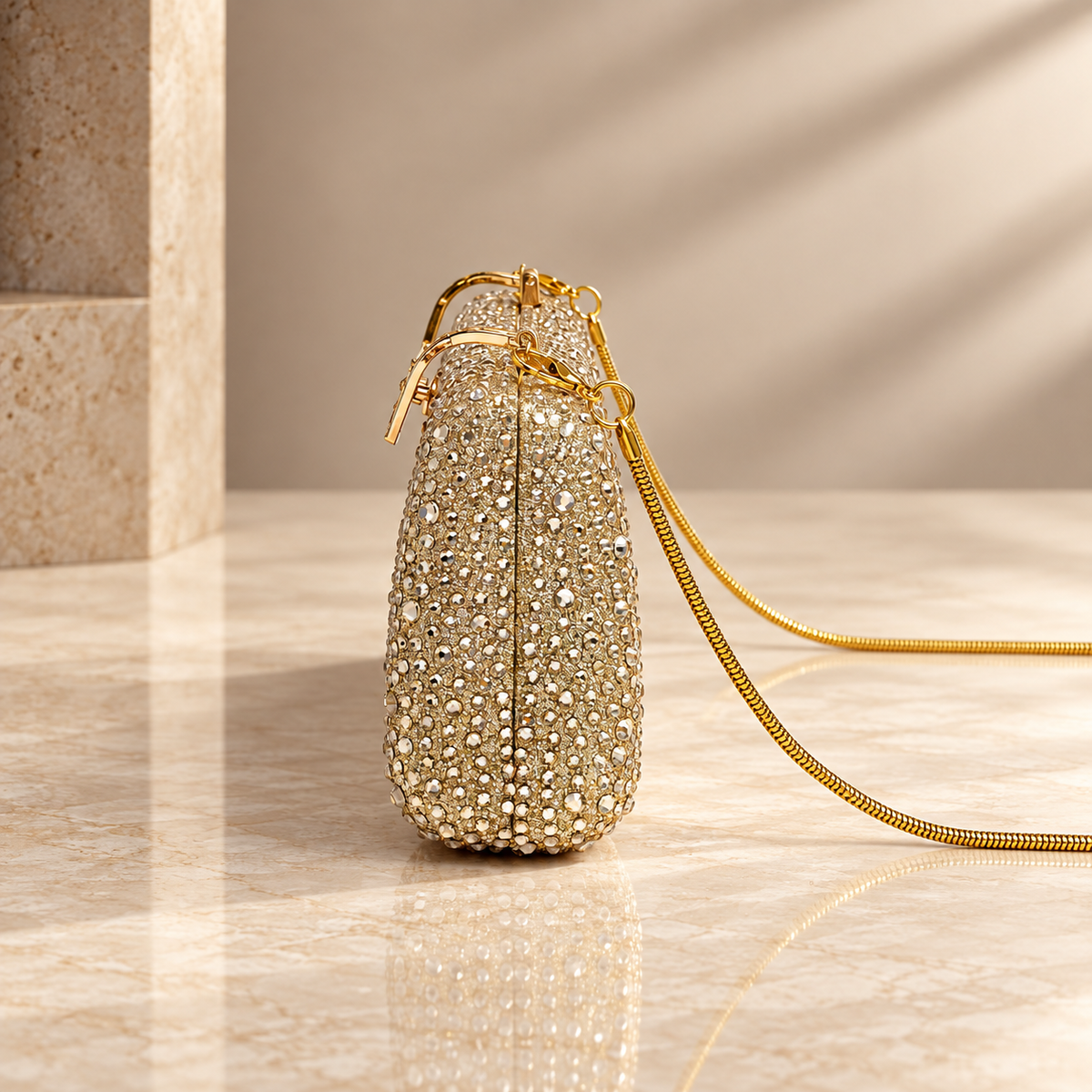 Vivienne Crystal Rhinestone Evening Clutch Bag