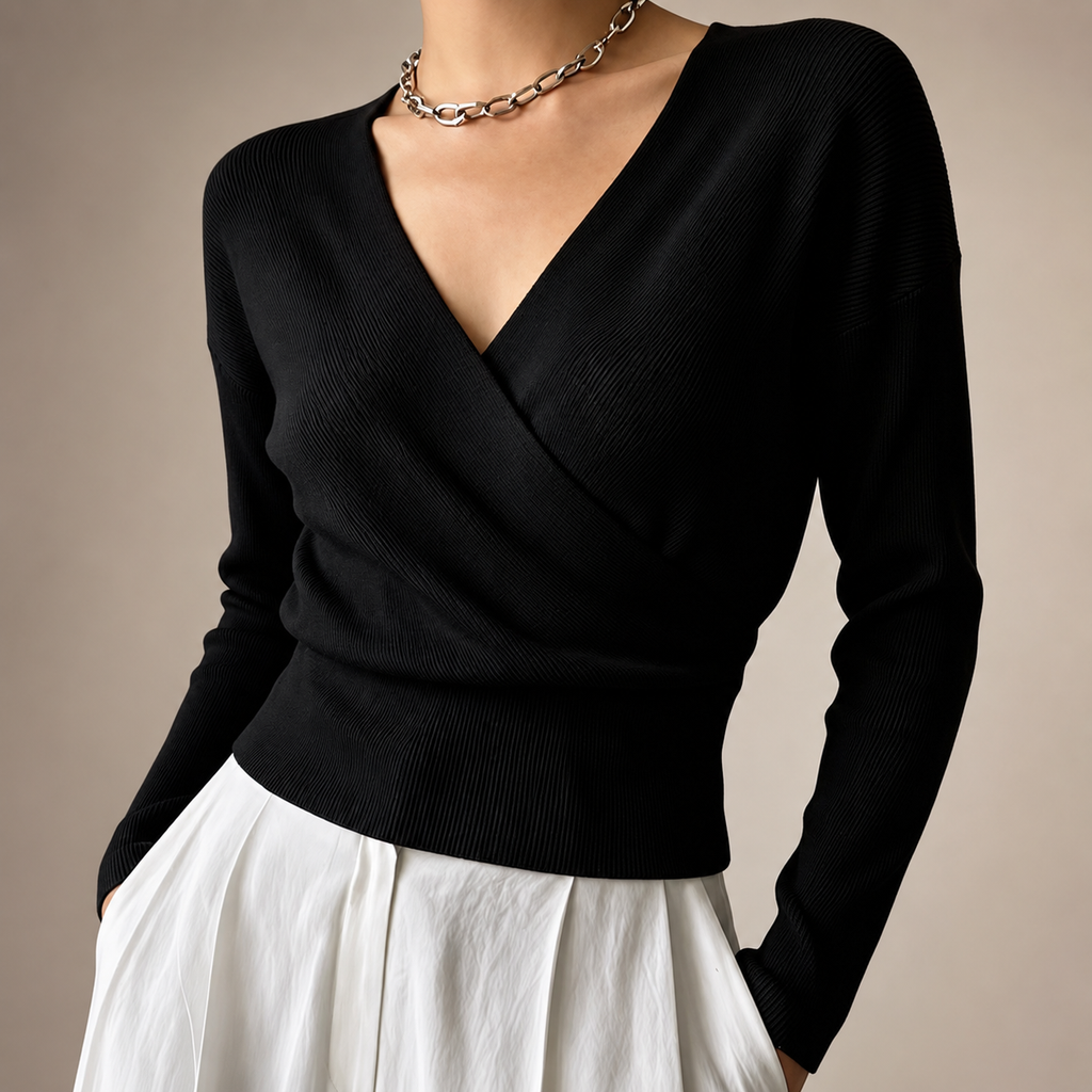 Marlow Women’s Wrap-Front V-Neck Sweater