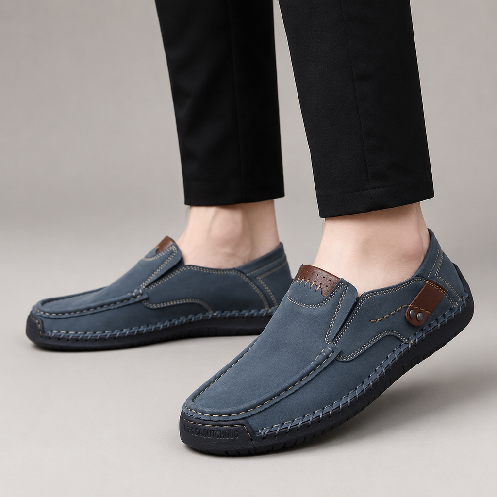 Thomas Casual Slip-On Loafers with Hand-Stitched Detail and Flexible Sole