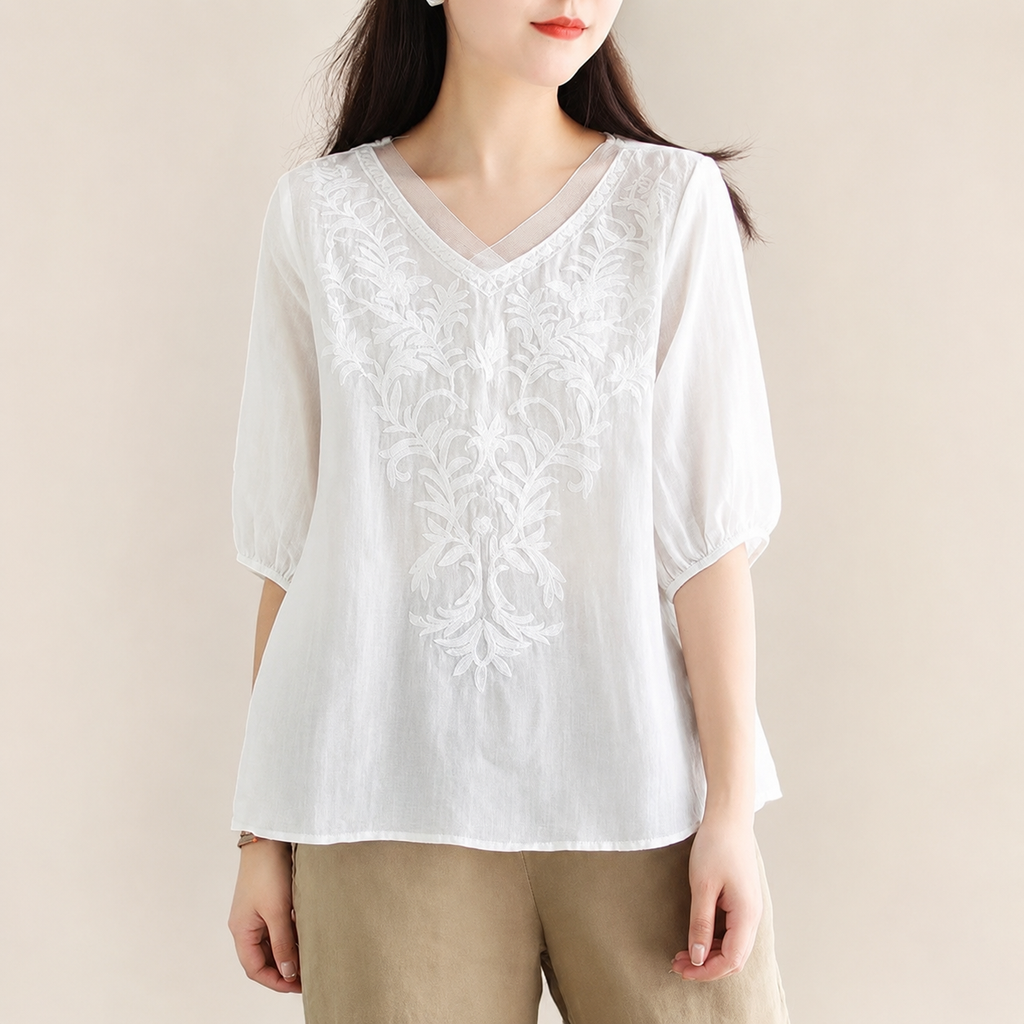 Camille Women’s Embroidered Blouse