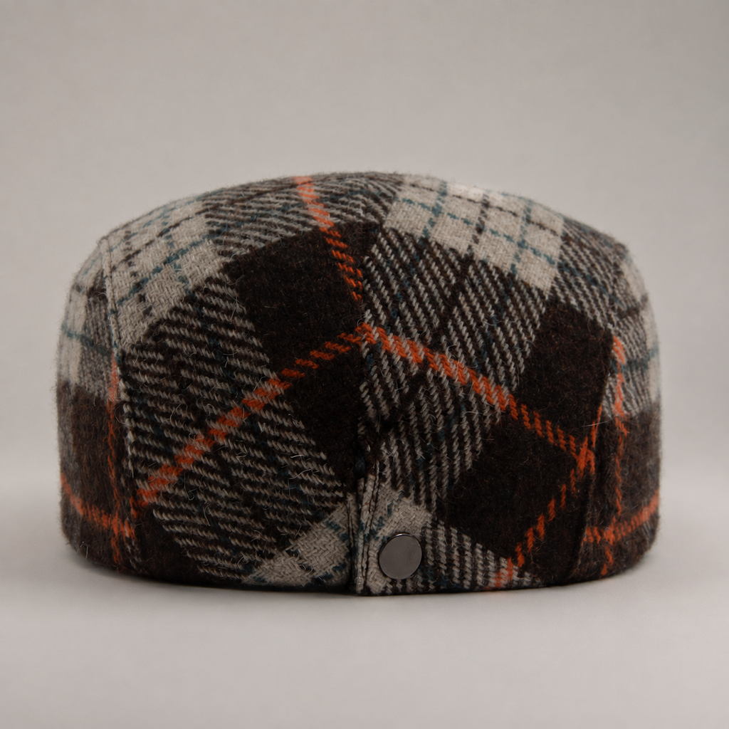 Bastien Men’s Plaid Flat Cap with Contrast Brim
