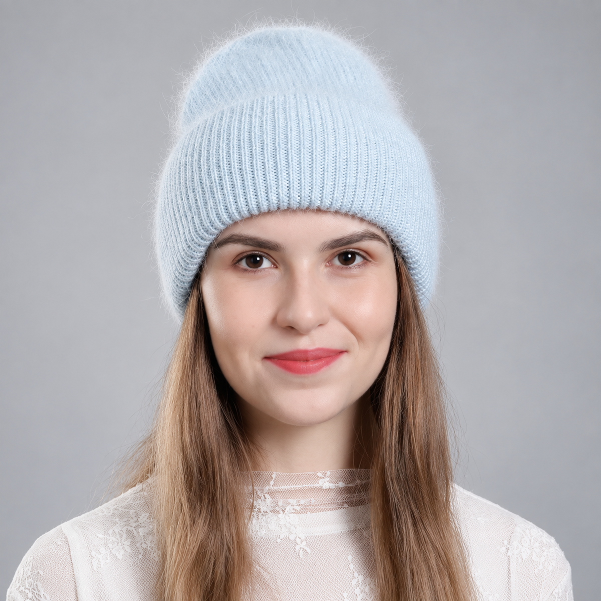 Elodie Fuzzy Knit Cuffed Beanie – Soft Ribbed Winter Hat