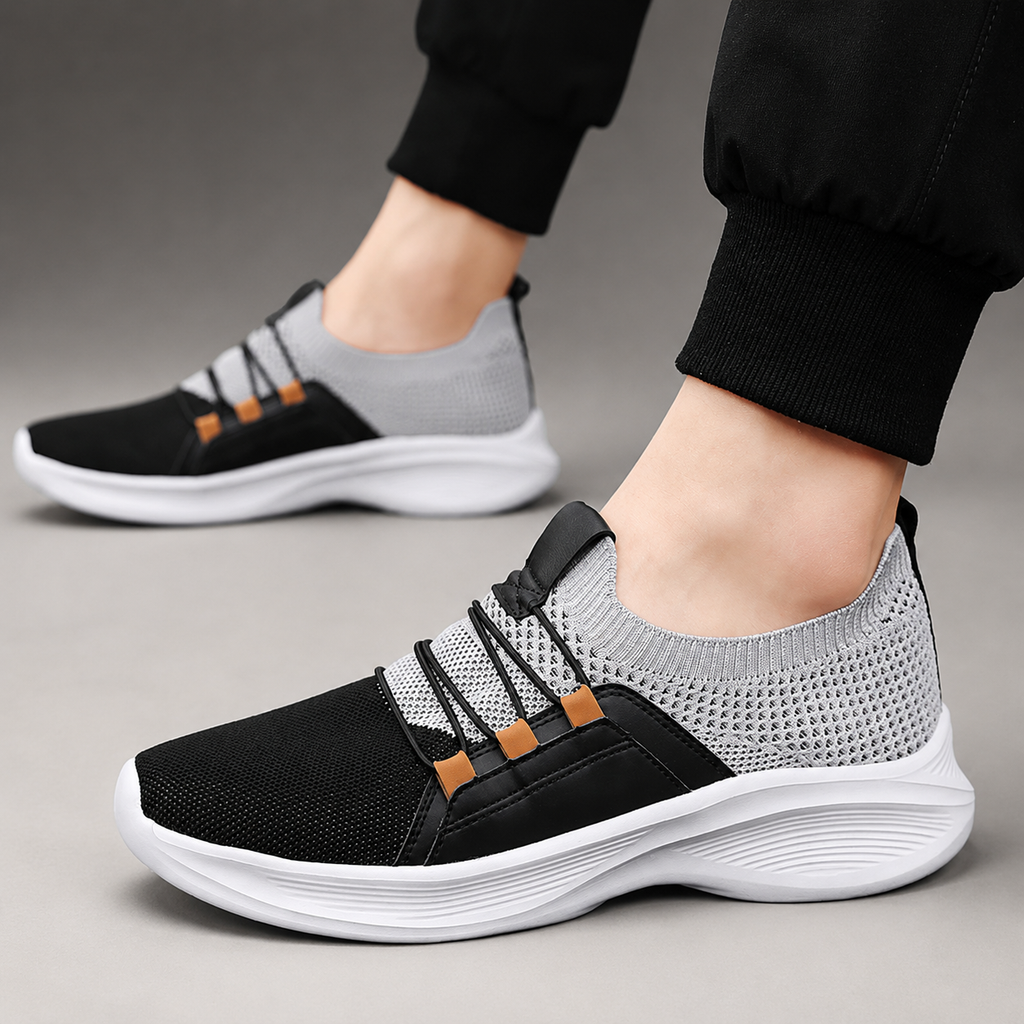 Logan Men’s Breathable Mesh Slip-On Sneakers with Cushioned Insole