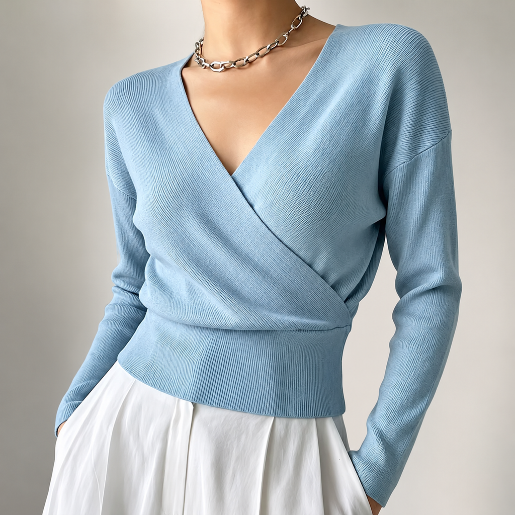 Marlow Women’s Wrap-Front V-Neck Sweater