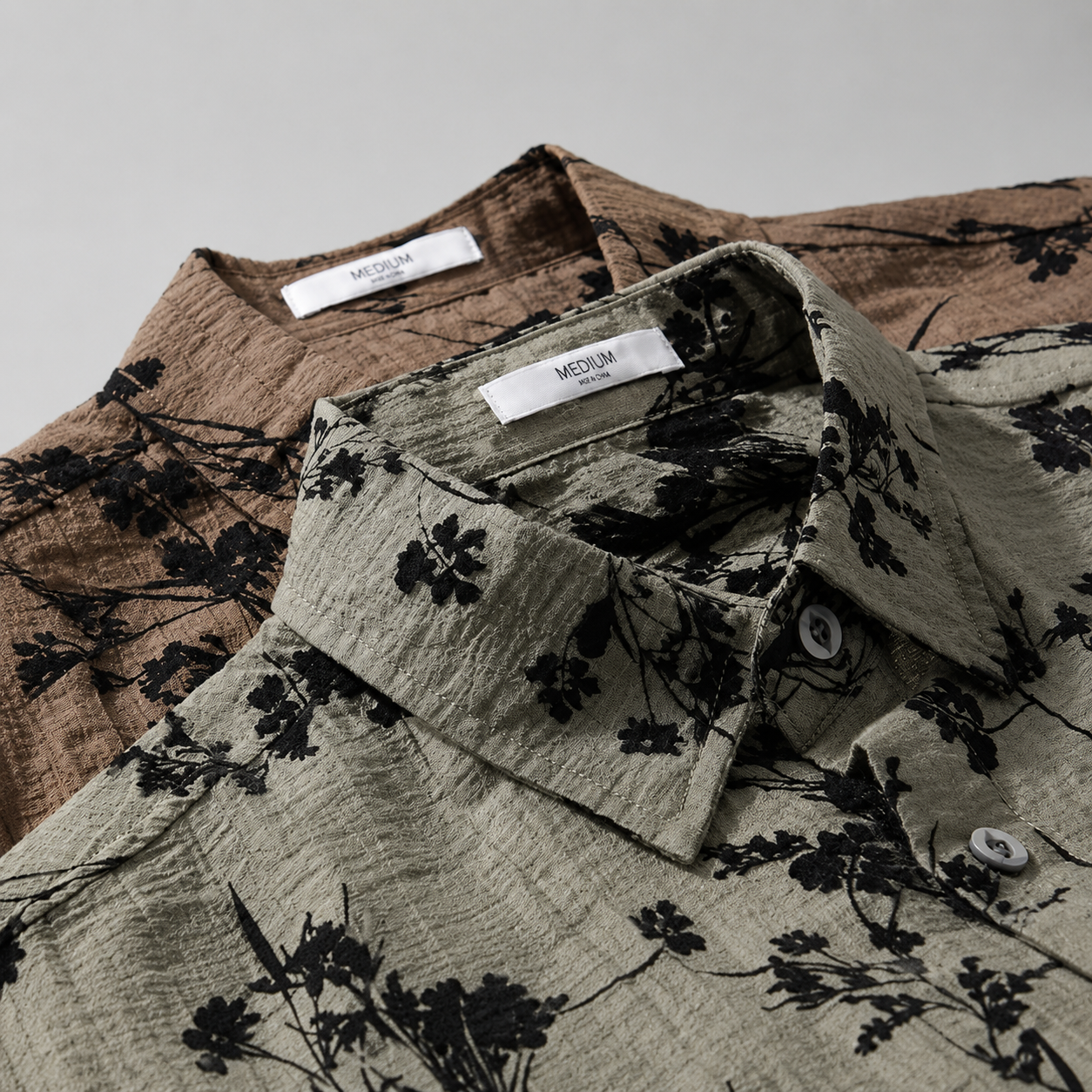 Julian Botanical Print Short Sleeve Button