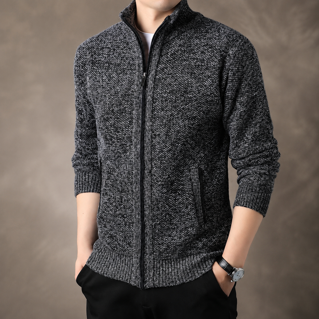 Trevor Men’s Textured Full-Zip Knit Cardigan