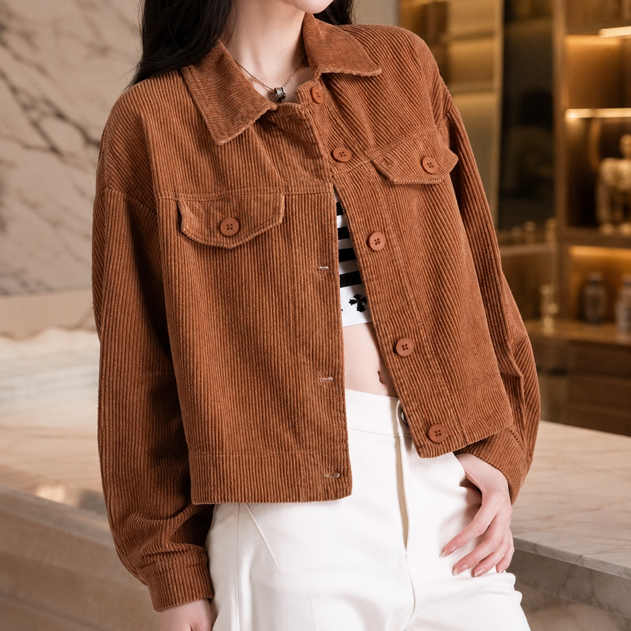 Bailey Corduroy Button Jacket