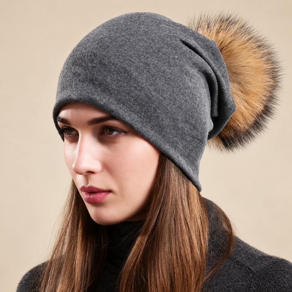 Elodie Women’s Slouchy Pom-Pom Beanie