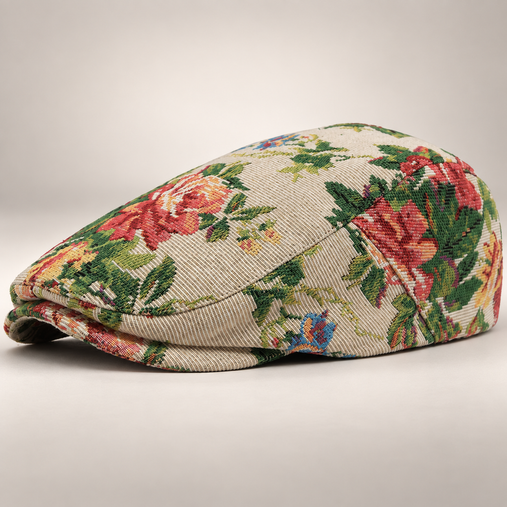 Lorenzo Floral Flat Cap – Vintage-Inspired Ivy Cap