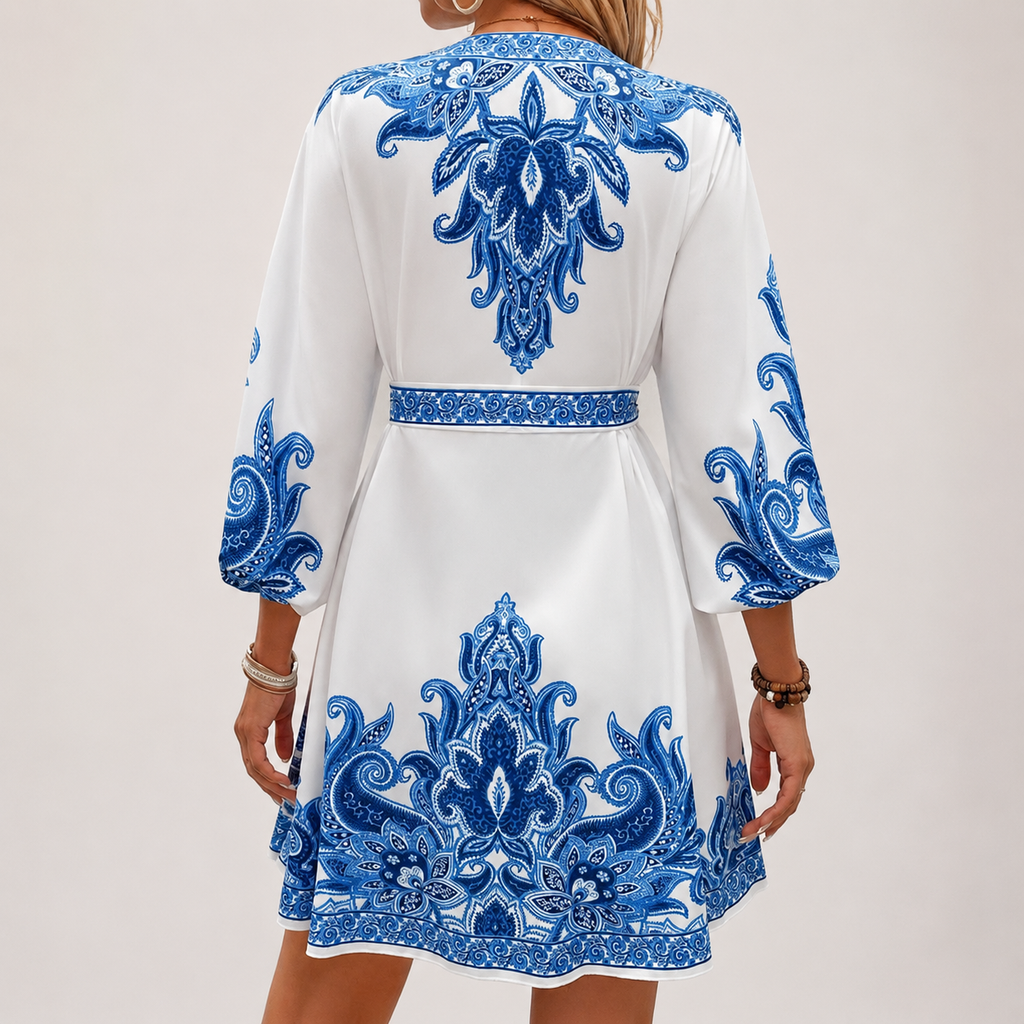 Ivy's Paisley Print Belted Dress