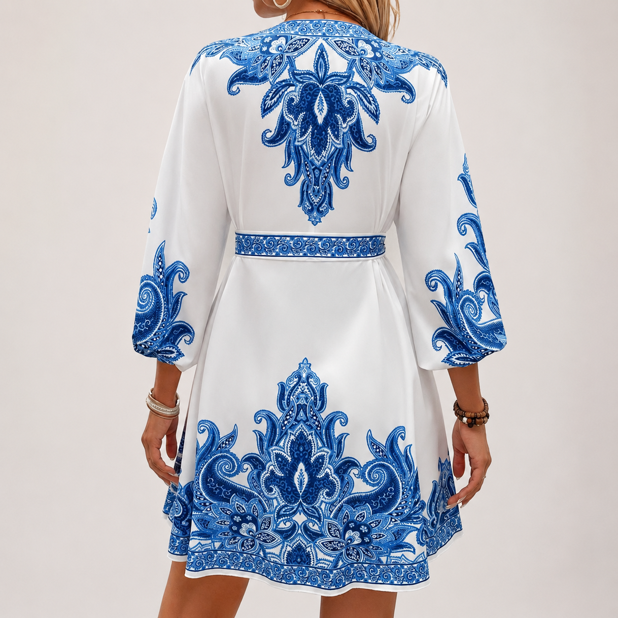 Ivy's Paisley Print Belted Dress