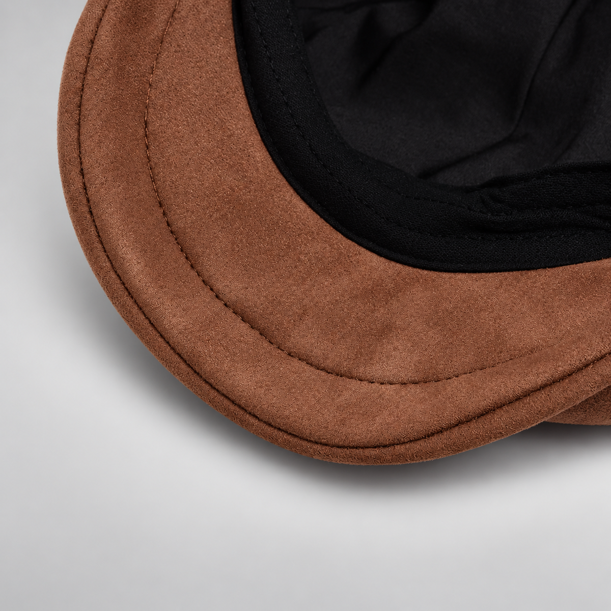 Edmund Suede-Look Newsboy Cap with Short Brim