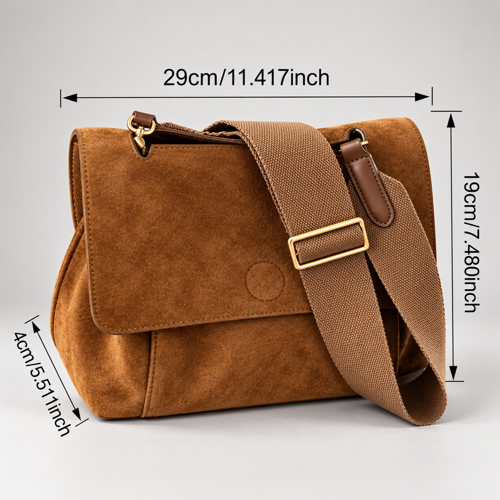Camden Suede-Look Flap Shoulder Bag