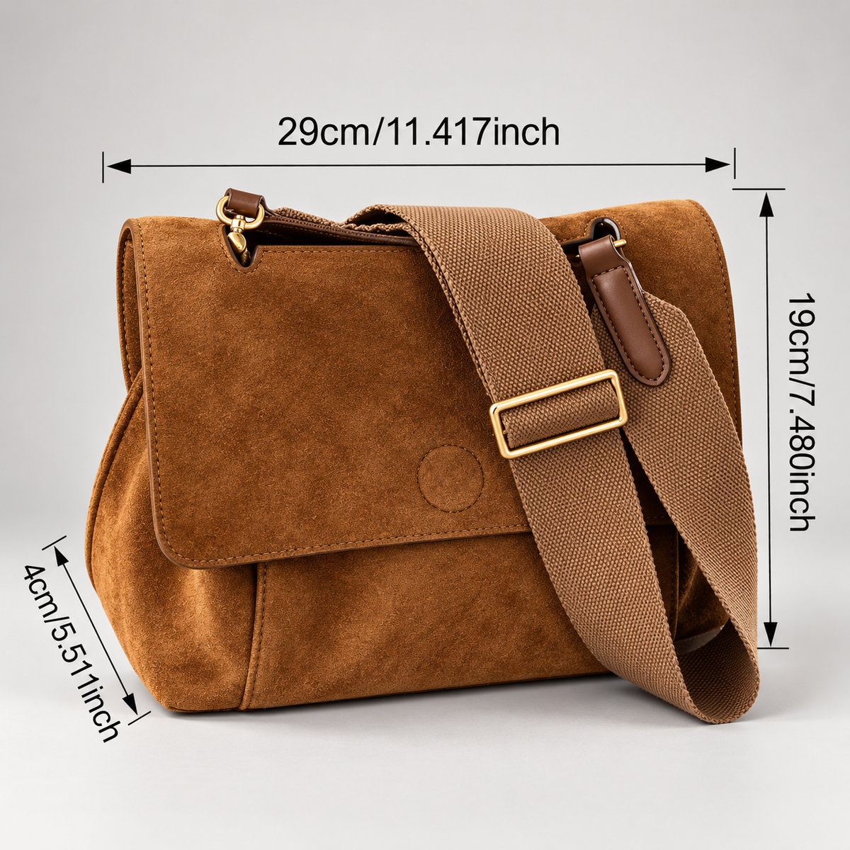 Camden Suede-Look Flap Shoulder Bag