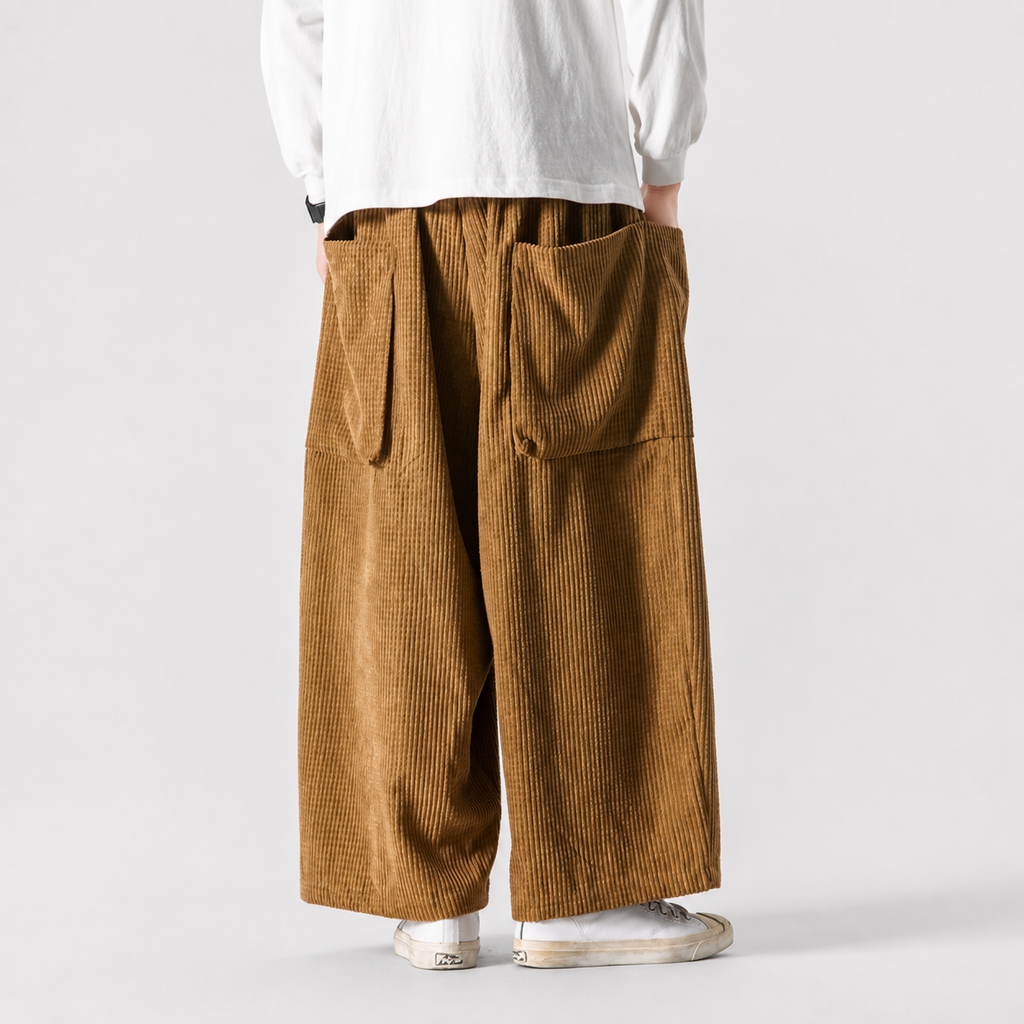 Marlowe Relaxed Wide-Leg Cargo Pants – Textured Fabric with Oversized Pockets