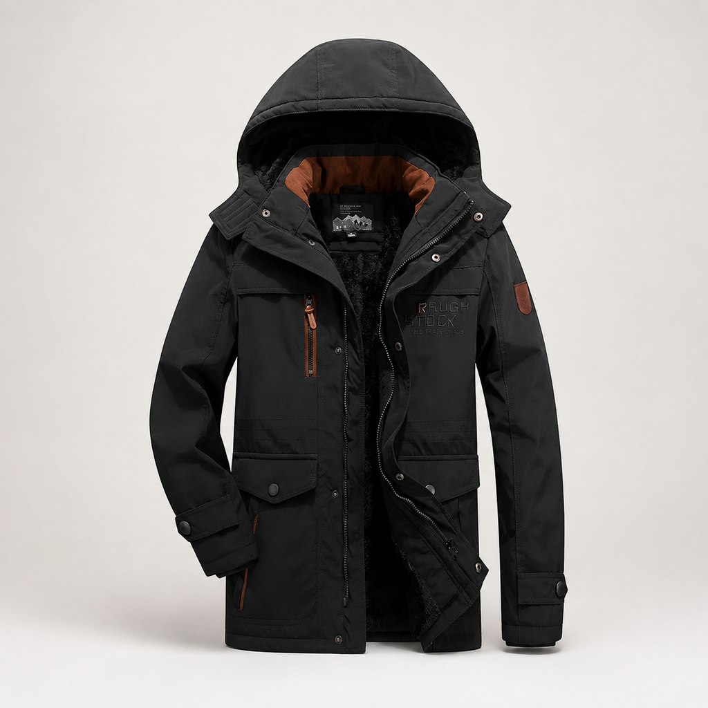 Beckett Hooded Utility Jacket – Plush-Lined Multi-Pocket Zip Jacket