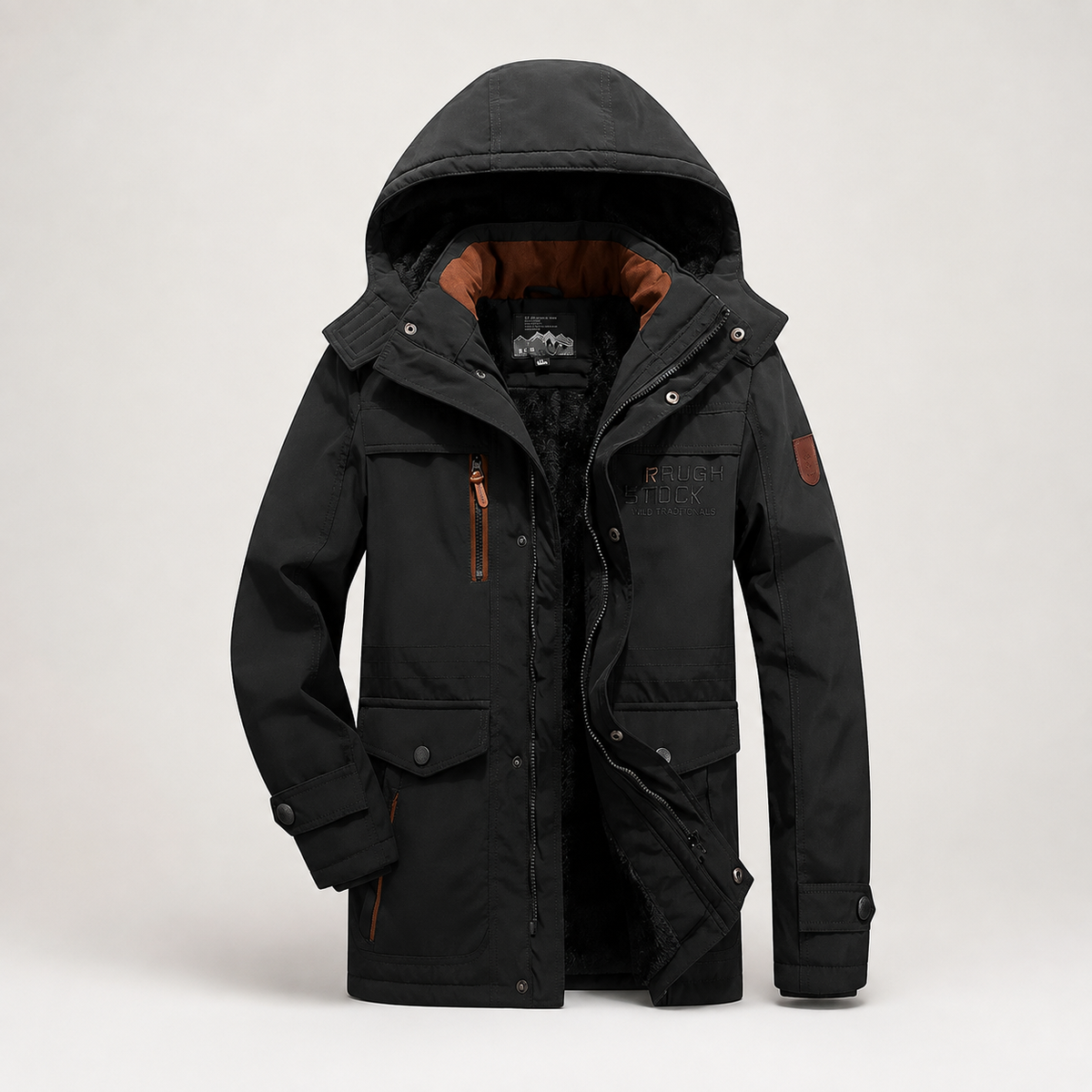 Beckett Hooded Utility Jacket – Plush-Lined Multi-Pocket Zip Jacket