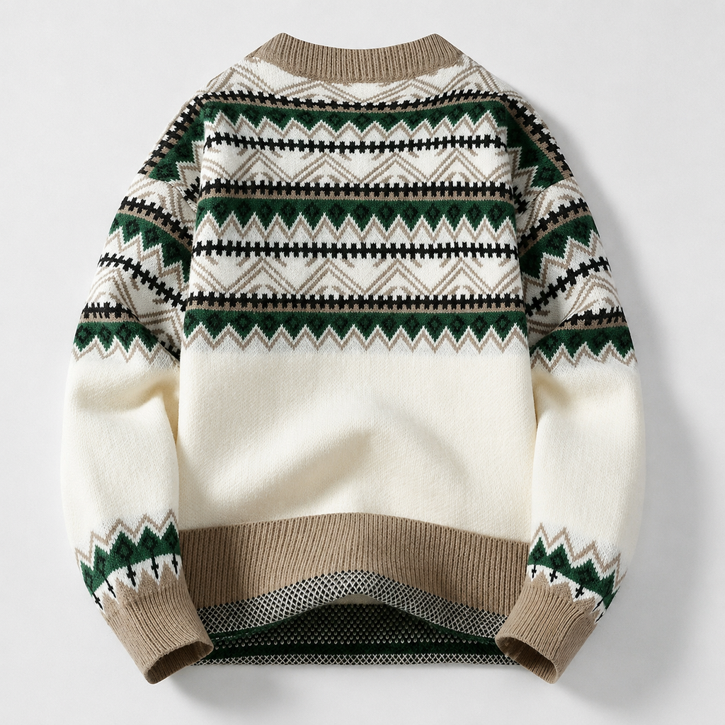 Thierry Geometric Knit Crewneck Sweater