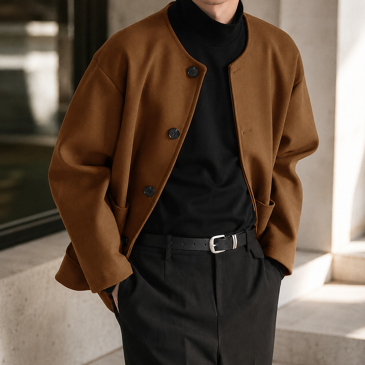 Logan Relaxed Collarless Jacket