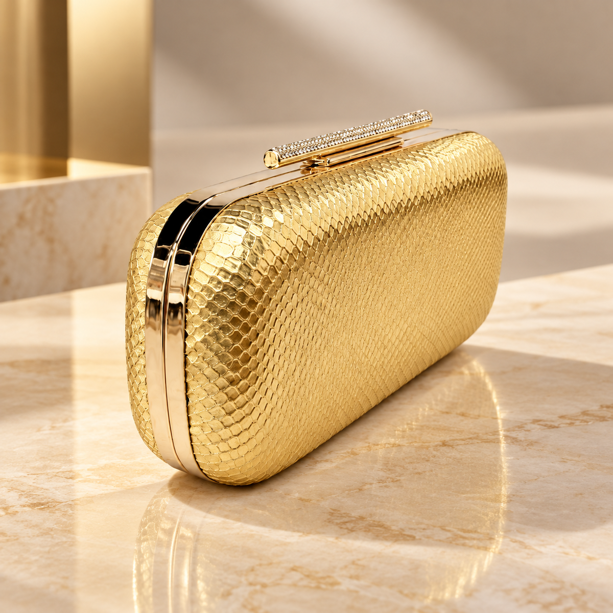 Gianna Women's Snakeskin-Textured Evening Clutch Bag