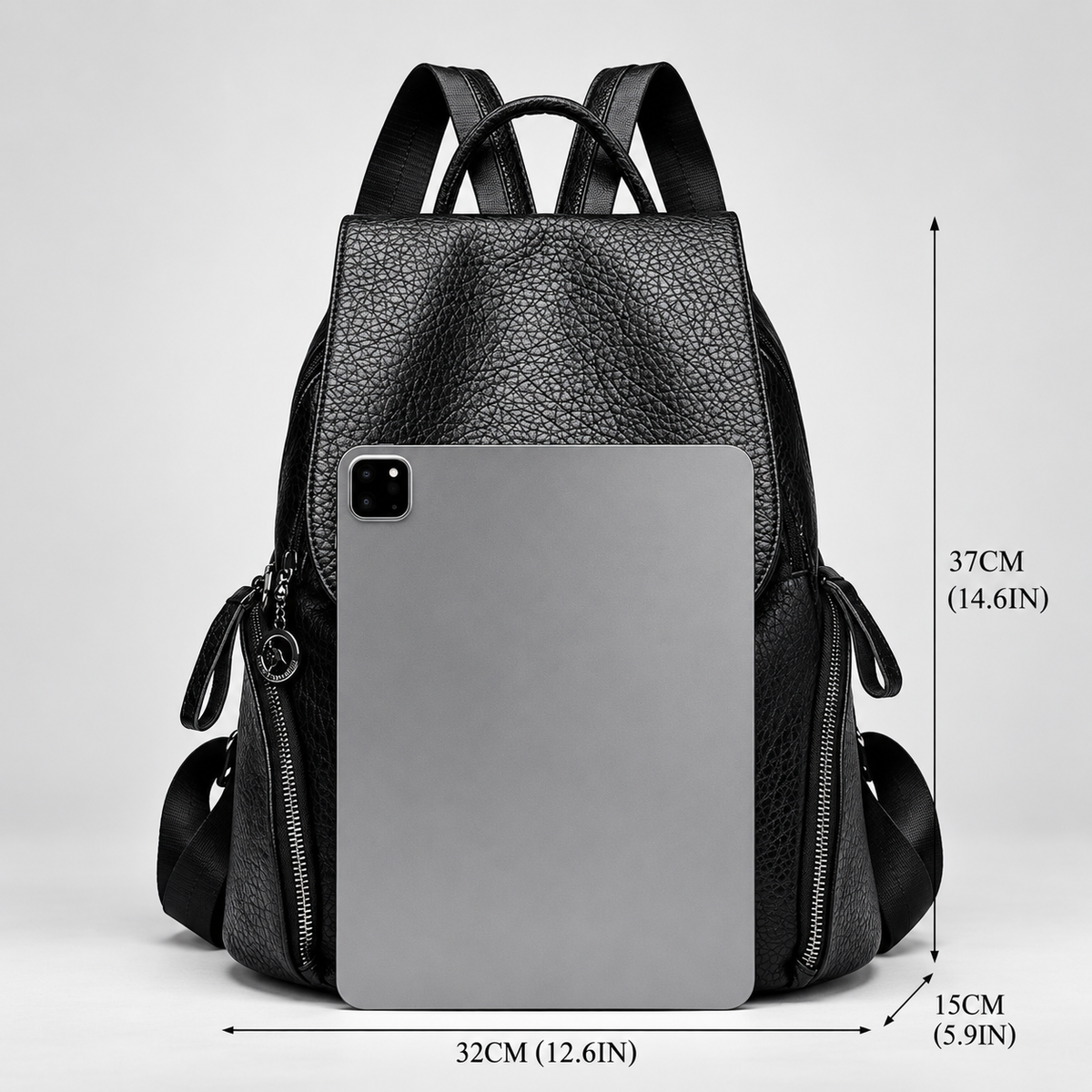 Genevieve Women’s Flap Backpack – Textured Multi-Pocket Travel Daypack