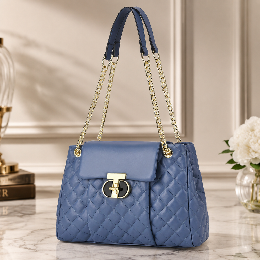 Vivienne Women’s Quilted Chain Handle Handbag