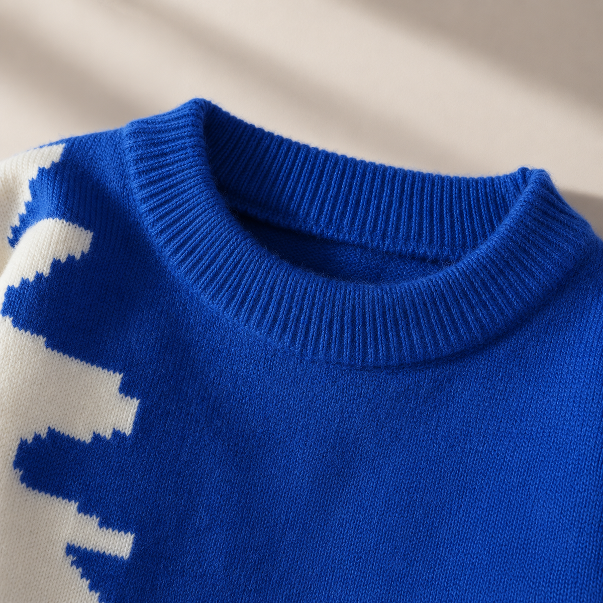 Alistair Abstract Color Block Crewneck Knit Sweater