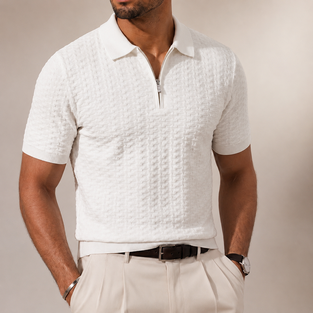 Carter Men’s Textured Knit Polo Shirt