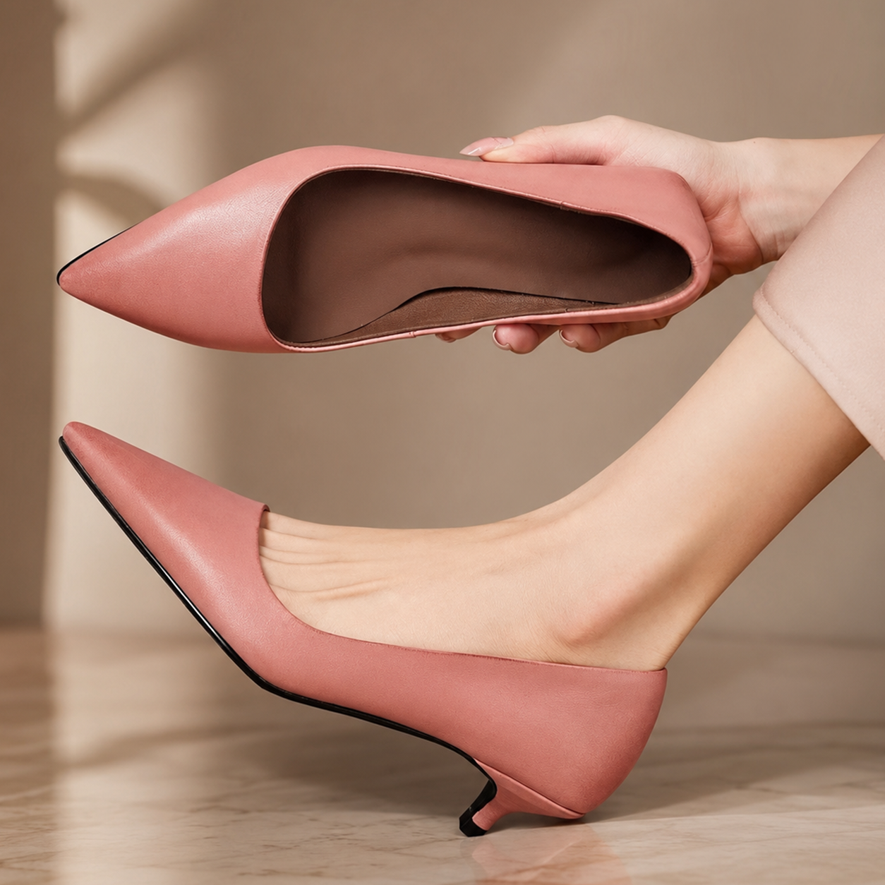 Harper Women’s Pointed-Toe Low Kitten Heel Pumps